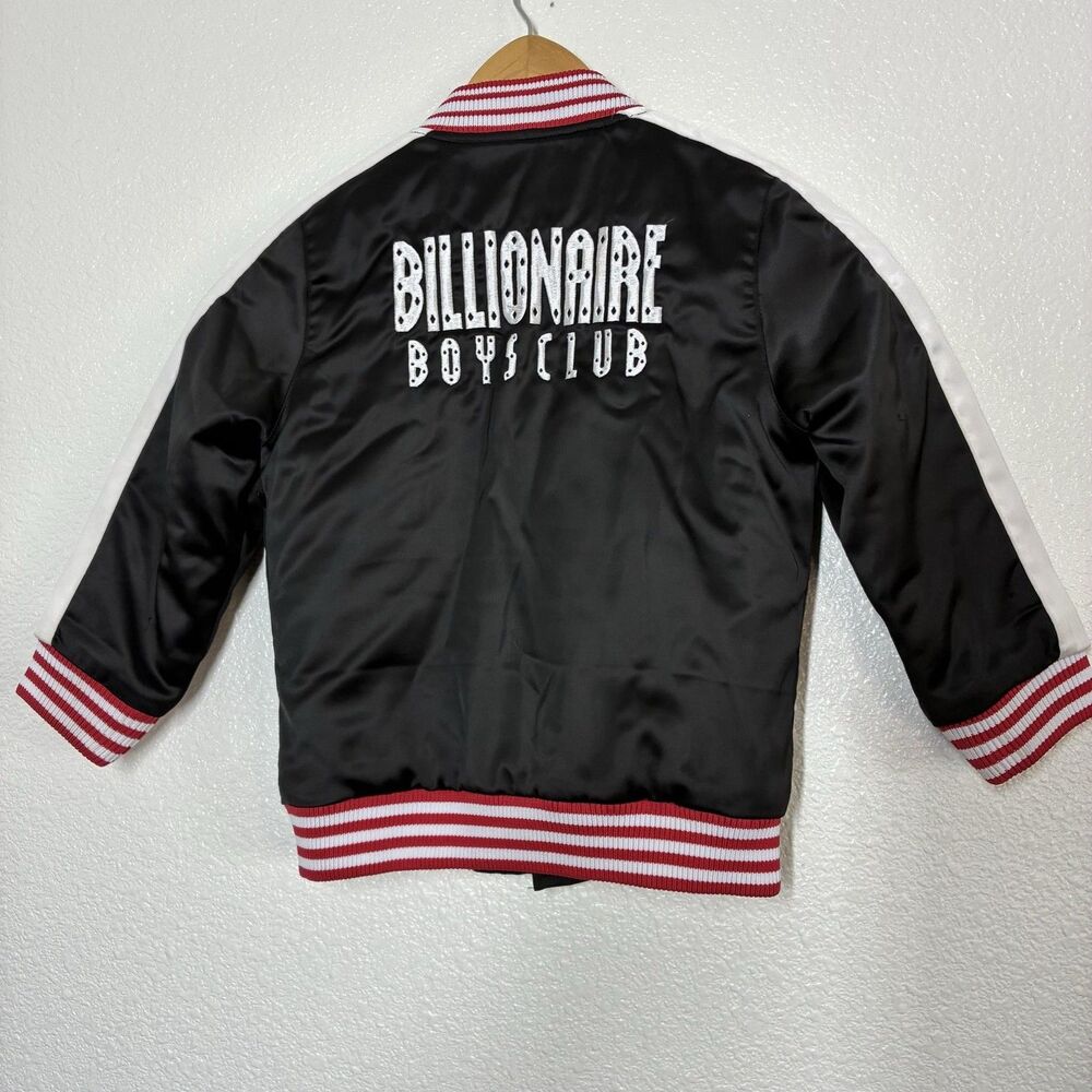 Billionaire Boys Club Jacket Boys 4T Black Satin Varsity Quilted Lined Snap